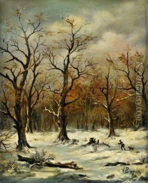 Zimny Lov Oil Painting - Vaclav Brezina