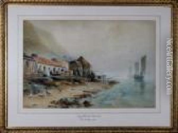 Foggy Weather, Burnmouth Oil Painting - Robert Jobling