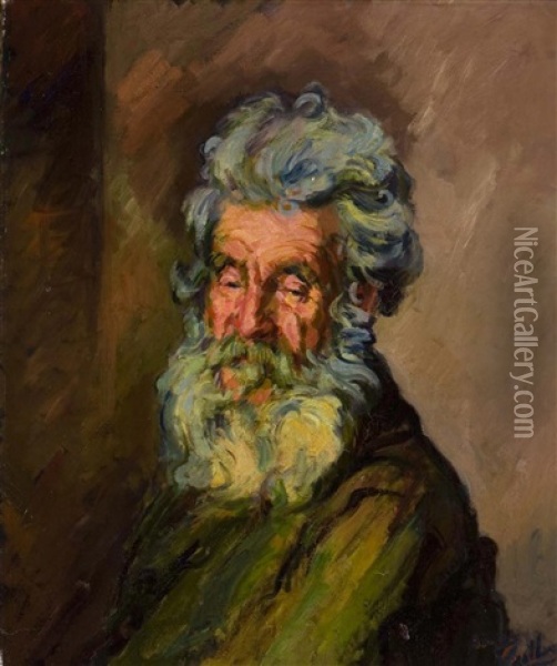 Portrait Of An Old Man Oil Painting - Jacques Gaston Emile Vaillant