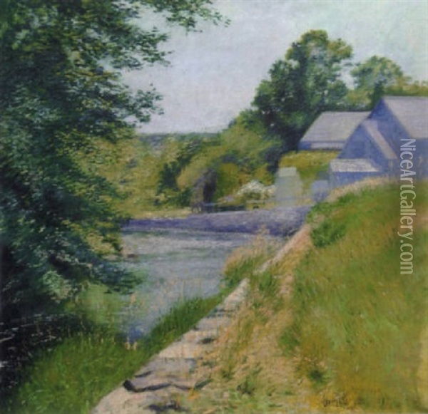 Summer Day By The River Oil Painting - Leon Foster Jones