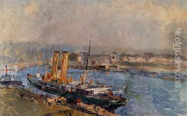 The Port of Rouen Oil Painting - Albert Lebourg