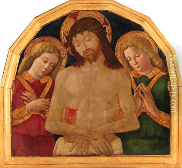 Saint Michael; and Christ the Redeemer Oil Painting - Sienese School
