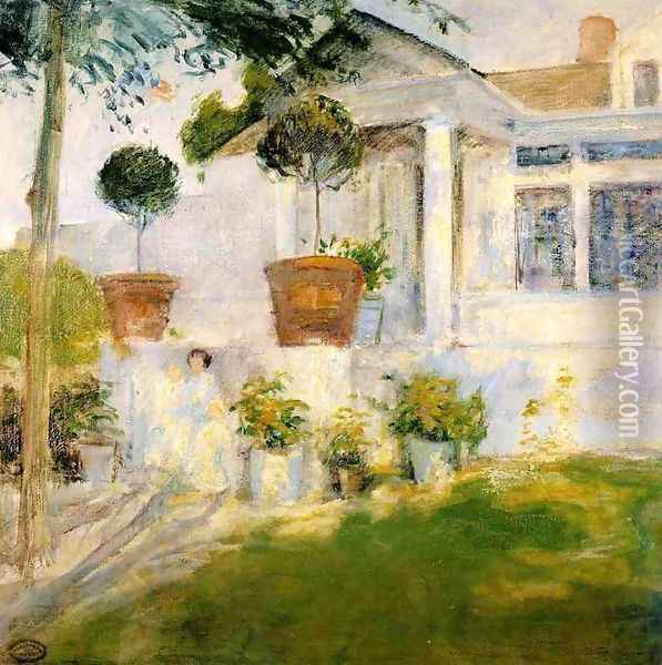 The Portico Oil Painting - John Henry Twachtman