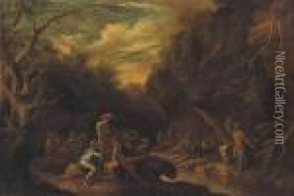Saint John The Baptist Preaching In The Wilderness Oil Painting - Salvator Rosa