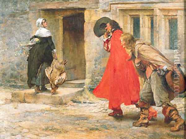 Flirtation Oil Painting - Edgar Bundy