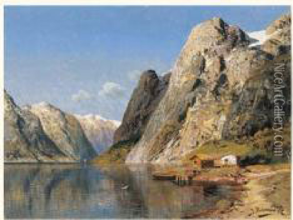 Lac De Montagne Oil Painting - Johann Holmstedt