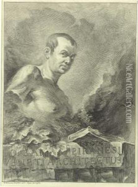 Portrait Of Giovanni Battista Piranesi, From Opere Varie (cf. Focillon, P. 20; W.-e., P. 79) Oil Painting - Francesco, Felice Polanzani