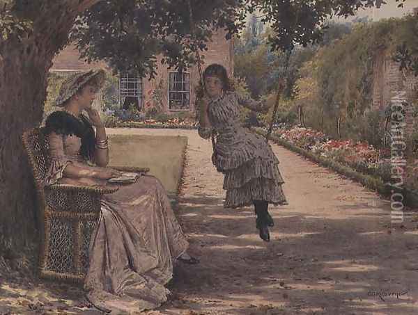 In the Garden Oil Painting - George Goodwin Kilburne