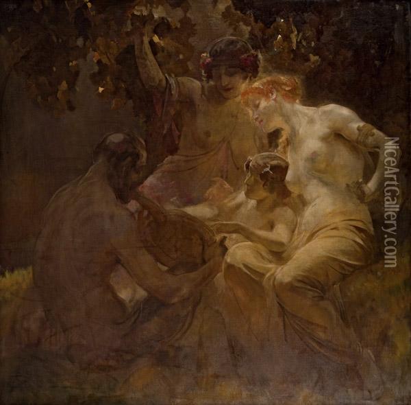 Mythologische Szene Oil Painting - Alois Hans Schramm