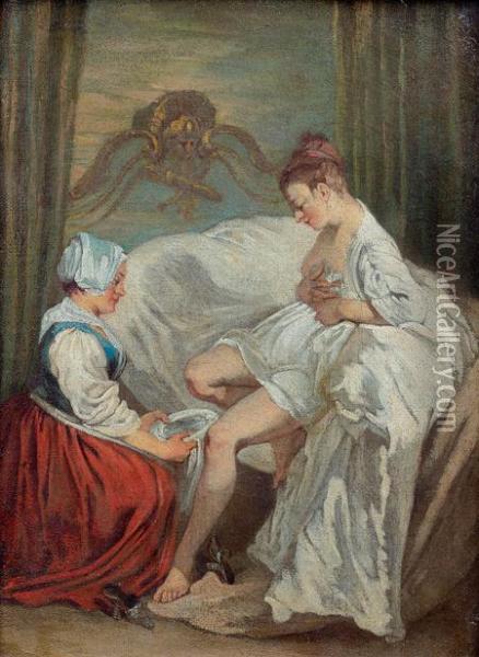 La Toilette Intime Oil Painting - Watteau, Jean Antoine
