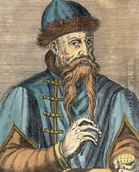 Portrait of Johannes Gutenberg 2 Oil Painting - Mentz, Albrecht