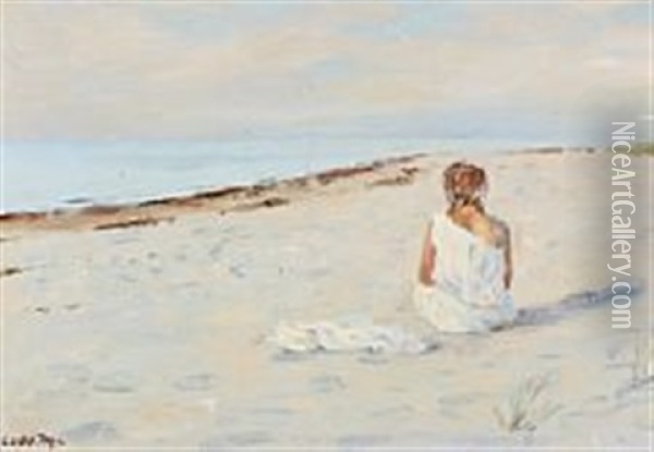 From The Sand Dunes Of Tisvilde, Denmark Oil Painting - Ludvig Mogelgaard