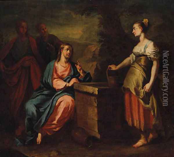 Christ and the Woman of Samaria Oil Painting - Francesco Trevisani