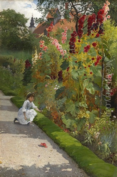 Botaniska Tradgarden I Visby Oil Painting - Carl Ludvig Frid