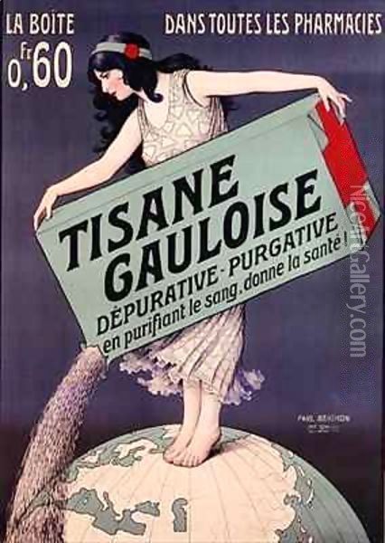Poster advertising Tisane Gauloise Oil Painting - Paul Berthon