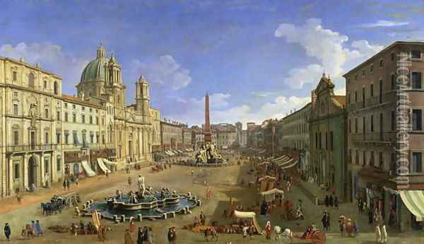 View of the Piazza Navona, Rome Oil Painting - (Giovanni Antonio Canal) Canaletto