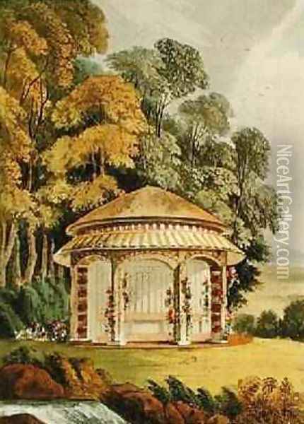 A Woodland Seat, from Ackermanns Repository of Arts, 1809-28 Oil Painting - John Buonarotti Papworth
