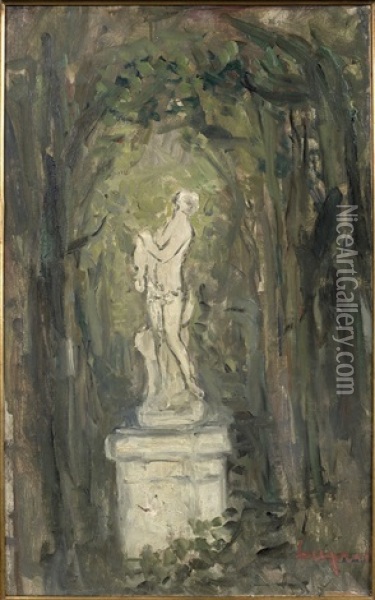 Statue Dans Un Sous-bois Oil Painting - Pierre Laprade