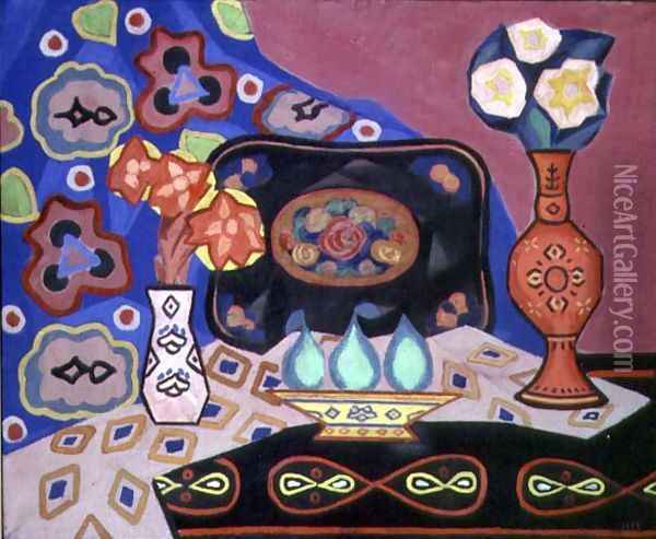 Still Life with Vases Oil Painting - Iosif Solomonovich Shkol'nik