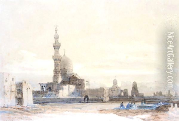 The Tombs Of The Caliphs, Cairo Oil Painting - David Roberts