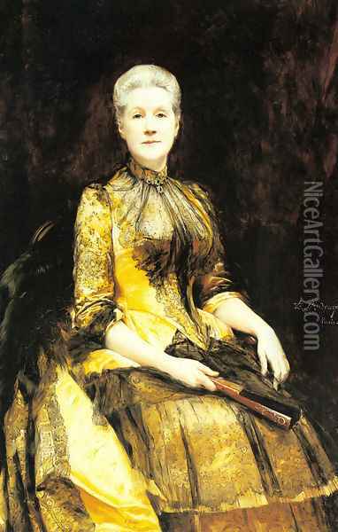 A Portrait of Mrs James Leigh Coleman Oil Painting - Raimundo de Madrazo y Garreta