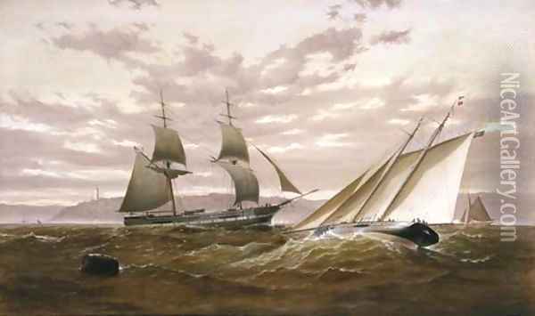 Top Sail Schooner and Sailing Yacht Oil Painting - H. Forrest
