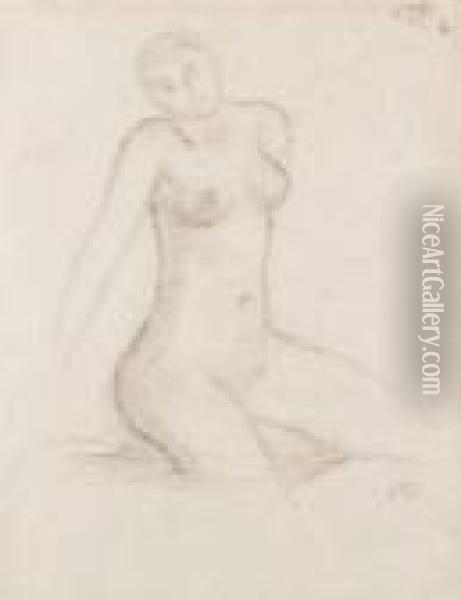 Nue Assise Oil Painting - Aristide Maillol