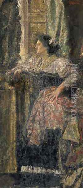 Portrait of a Girl Oil Painting - Antonio Mancini