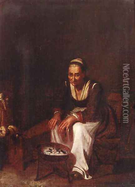 An old peasant woman Oil Painting - Giuseppe Nogari