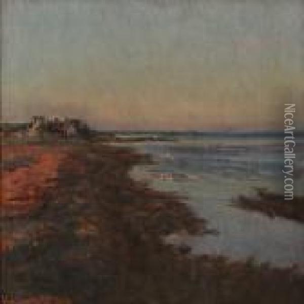 View From Dragor Beach, Denmark Oil Painting - Viggo Johansen