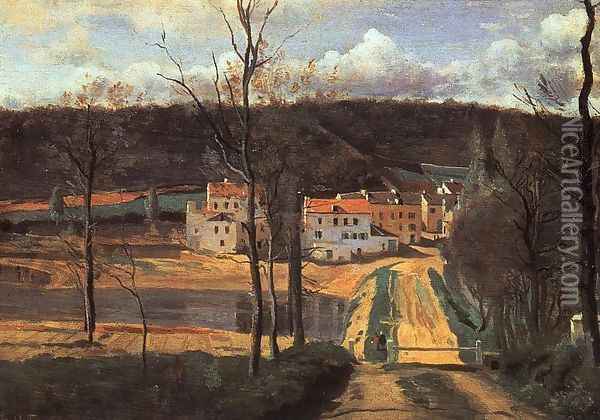 Ville d'Avray - the Pond and the Cabassud House Oil Painting - Jean-Baptiste-Camille Corot