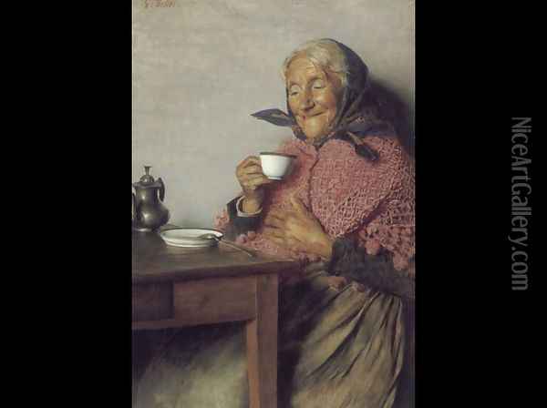 A Good Brew Oil Painting - Gaetano Bellei