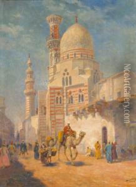 Kairoi Utca Arusokkal Oil Painting - Karoly Cserna