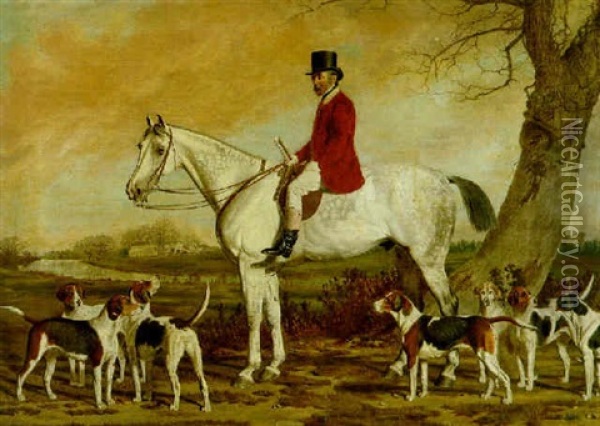 A Hunting Portrait Of Mr. Radclyffe, Master Of The South Dorset Hounds Oil Painting - Stephen Pearce