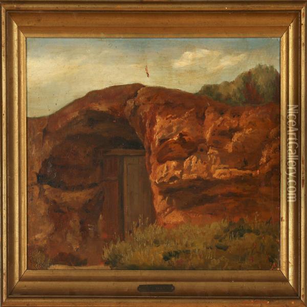 Autumn Day At A Cave Oil Painting - Thorald Laessoe