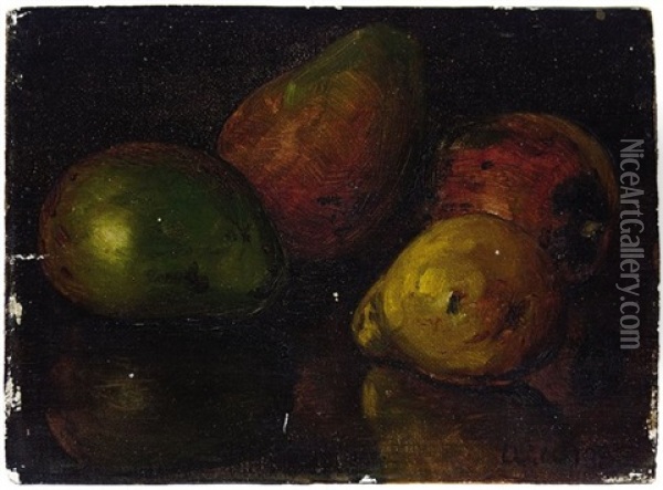 Still Life Of Pears Oil Painting - William Woodward