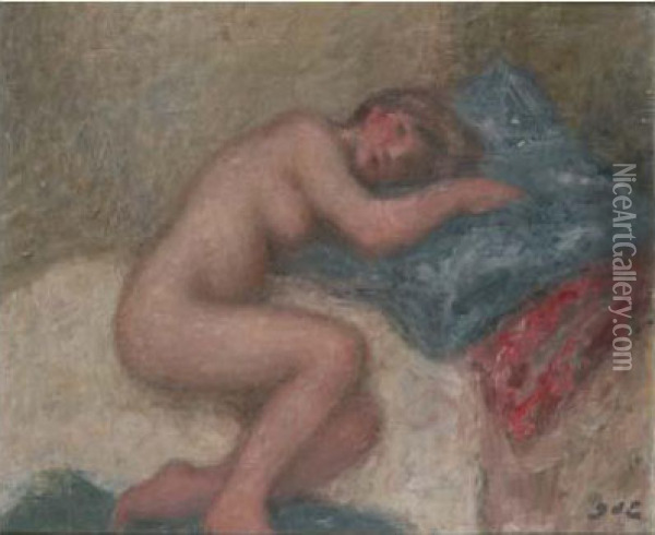 Femme Nue Etendue Oil Painting - Georges dEspagnat