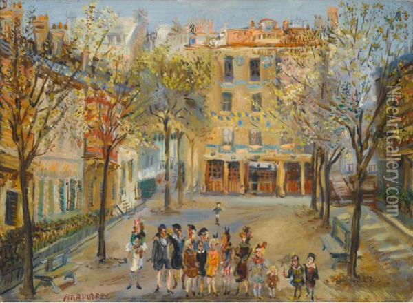 Sunday In Paris Oil Painting - Alexei Alexeevich Arapov