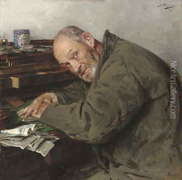 Miser Oil Painting - Vladimir Egorovich Makovskii