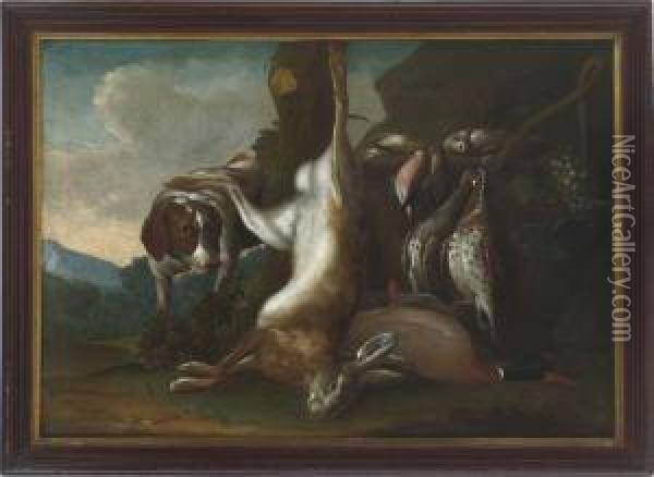 Jagdstillleben Oil Painting - Leopold Axtmann