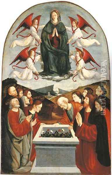 The Assumption of the Virgin Oil Painting - The Master Of San Martino Alfieri