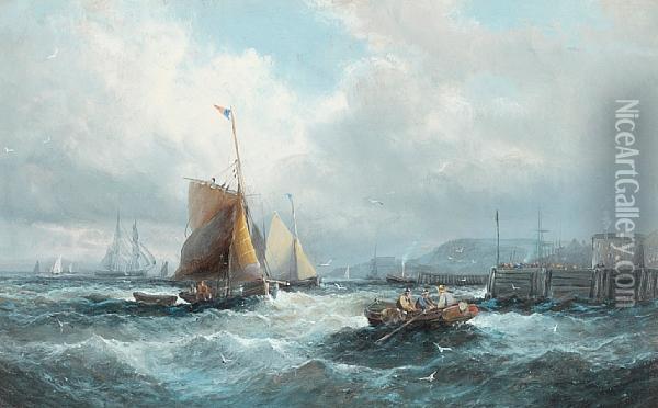 A Fresh Breeze, Suffolk Oil Painting - William A. Thornley Or Thornber