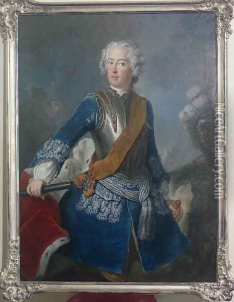 The Crown Prince Frederick II, c.1736 Oil Painting - Antoine Pesne