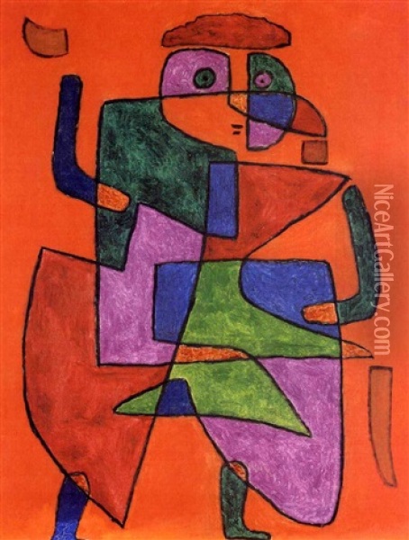 Der Kunftige (arrival Of The Bridgegroom) Oil Painting - Paul Klee