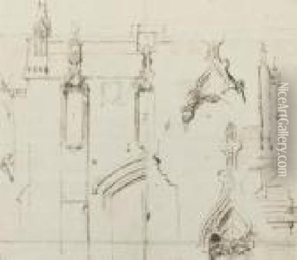 An Album Of Drawings Of Figurative And Architectural Subjects Oil Painting - Thomas Stothard