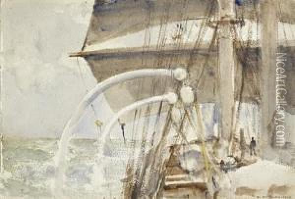 In The North Sea Oil Painting - Henry Scott Tuke