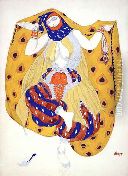 Costume design for a dancer in 'Scheherazade', a ballet first produced by Diaghilev Oil Painting - Leon Samoilovitch Bakst