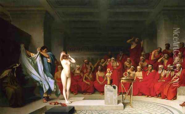 Phryné before the Areopagus Oil Painting - Jean-Leon Gerome