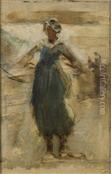 Gitana Dancing Girl, Granada '90 Oil Painting - Arthur Melville