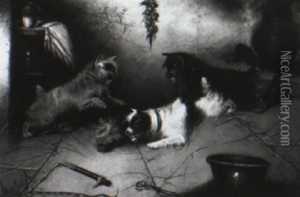 The Rat Hunt Oil Painting - Edward Armfield
